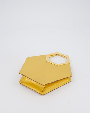 *SUPER RARE LIMITED EDITION* Cartier Gold Art Deco Style Hexagonal Evening Bag in Lizard with Gold Hardware