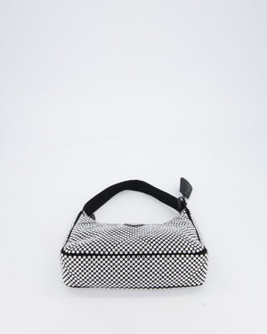 Prada Re-Edition 2000 Black and Silver Crystal Bag in Satin