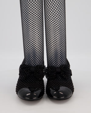 Chanel Black Diamante Bow CC Boots Size EU 40