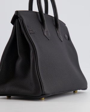 *VERY HOT* Hermès Birkin 25 Touch Bag in Noir Togo Leather and Matte Alligator Mississippiensis with Gold Hardware