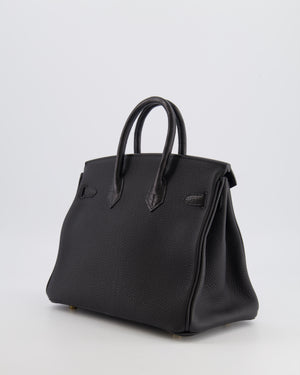 *VERY HOT* Hermès Birkin 25 Touch Bag in Noir Togo Leather and Matte Alligator Mississippiensis with Gold Hardware