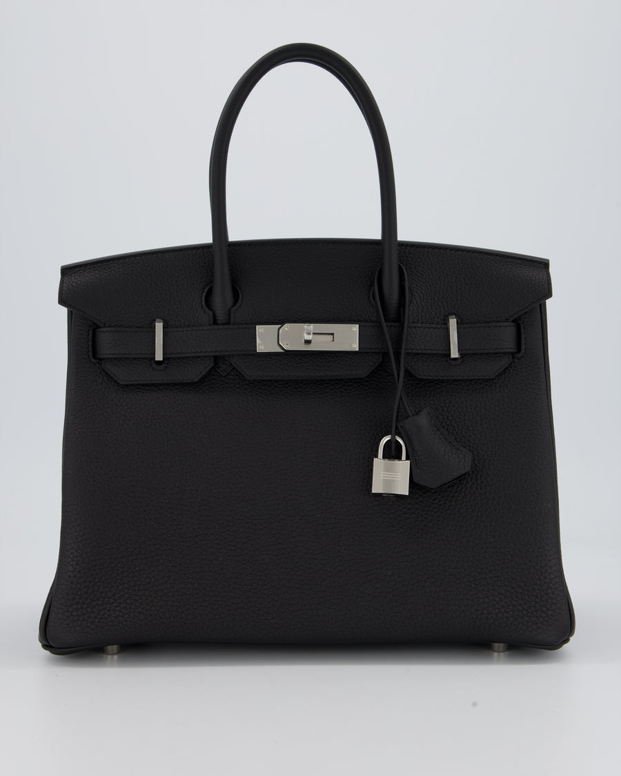 *VERY RARE* Hermès Birkin 30 Retourne Bag in Black Togo Leather with Palladium Hardware