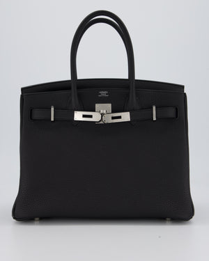 *VERY RARE* Hermès Birkin 30 Retourne Bag in Black Togo Leather with Palladium Hardware