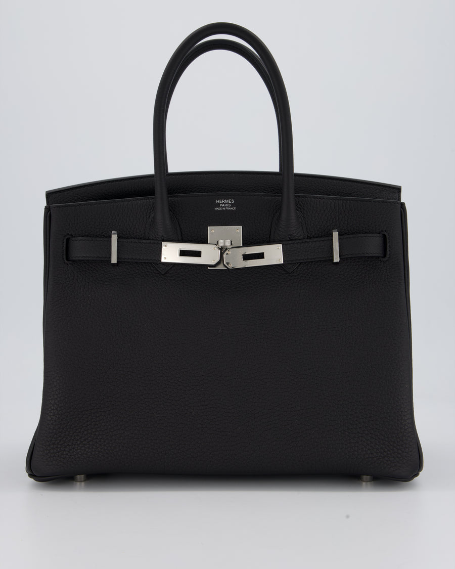 *VERY RARE* Hermès Birkin 30 Retourne Bag in Black Togo Leather with Palladium Hardware