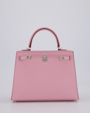 *SUPER HOT* Hermès Kelly 25 Sellier Bag in Mauve Sylvestre Epsom Leather with Palladium Hardware