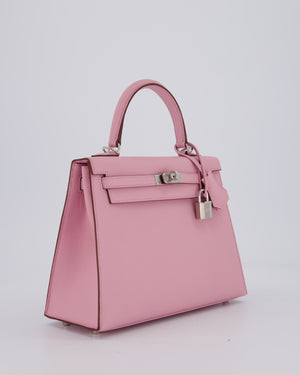 *SUPER HOT* Hermès Kelly 25 Sellier Bag in Mauve Sylvestre Epsom Leather with Palladium Hardware