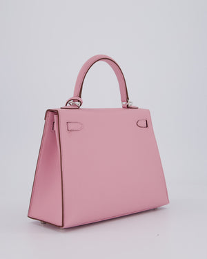 *SUPER HOT* Hermès Kelly 25 Sellier Bag in Mauve Sylvestre Epsom Leather with Palladium Hardware