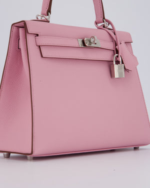 *SUPER HOT* Hermès Kelly 25 Sellier Bag in Mauve Sylvestre Epsom Leather with Palladium Hardware