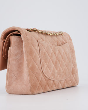 *SUPER RARE* Chanel Caramel Medium Classic Double Flap Bag in Suede Leather with Champagne Gold Hardware