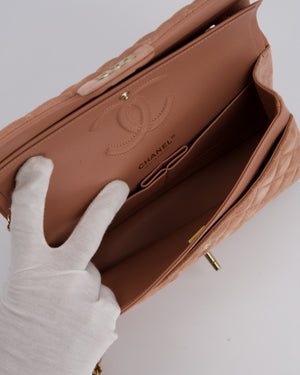 *SUPER RARE* Chanel Caramel Medium Classic Double Flap Bag in Suede Leather with Champagne Gold Hardware