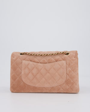 *SUPER RARE* Chanel Caramel Medium Classic Double Flap Bag in Suede Leather with Champagne Gold Hardware
