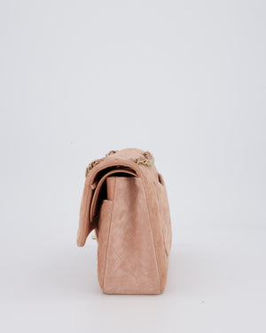 *SUPER RARE* Chanel Caramel Medium Classic Double Flap Bag in Suede Leather with Champagne Gold Hardware