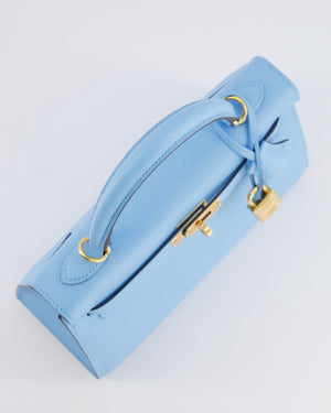 Hermès Kelly 25 Sellier Bag in Bleu Celeste Epsom Leather with Gold Hardware