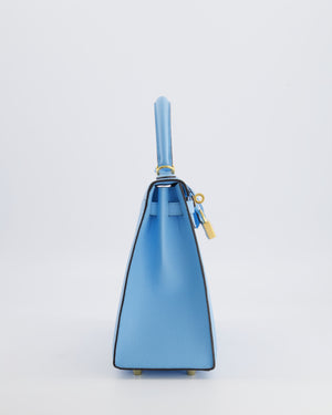 Hermès Kelly 25 Sellier Bag in Bleu Celeste Epsom Leather with Gold Hardware