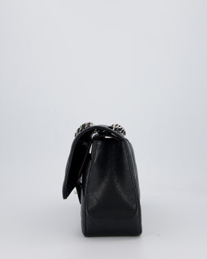 Chanel Black Jumbo Classic Double Flap Bag in Caviar Leather with Silver Hardware