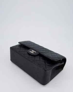 Chanel Black Jumbo Classic Double Flap Bag in Caviar Leather with Silver Hardware
