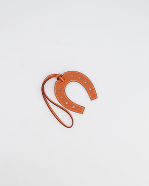 Hermès Paddock Horseshoe Bag Charm in Orange Swift Leather