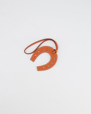 Hermès Paddock Horseshoe Bag Charm in Orange Swift Leather