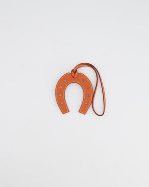 Hermès Paddock Horseshoe Bag Charm in Orange Swift Leather