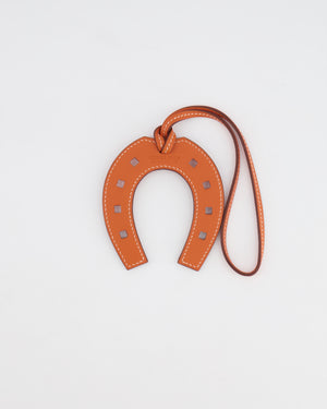 Hermès Paddock Horseshoe Bag Charm in Orange Swift Leather
