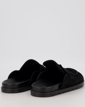 Hermès Black Suede Go H Mules Size EU 42