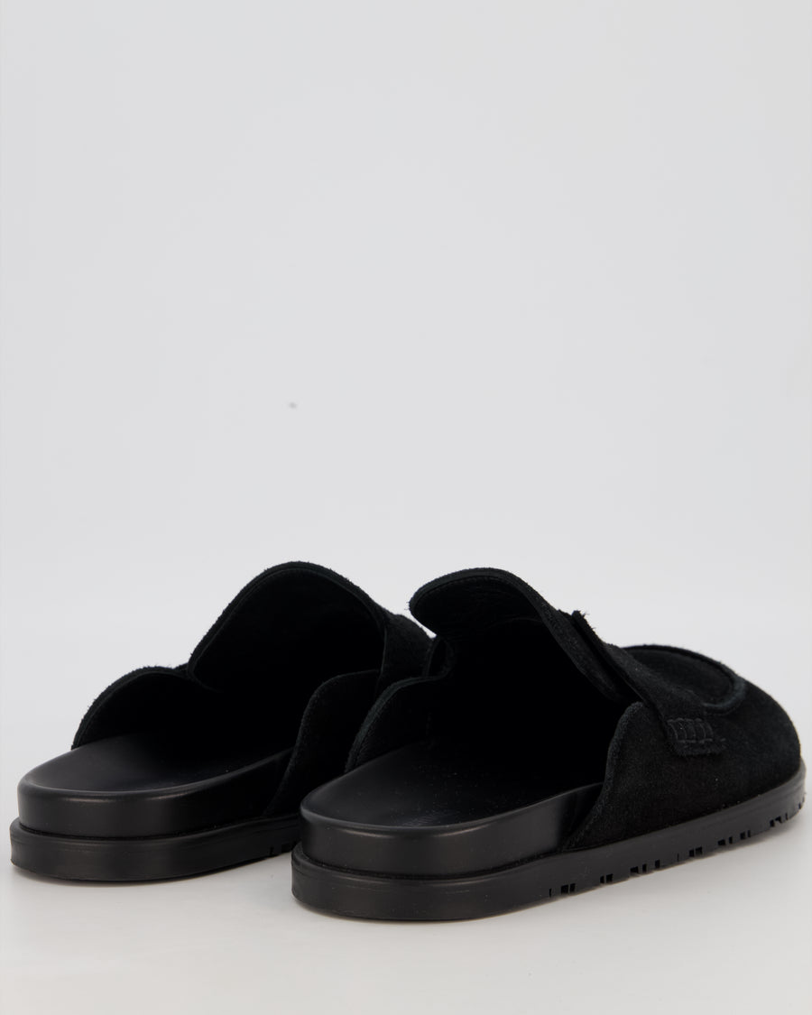 Hermès Black Suede Go H Mules Size EU 42