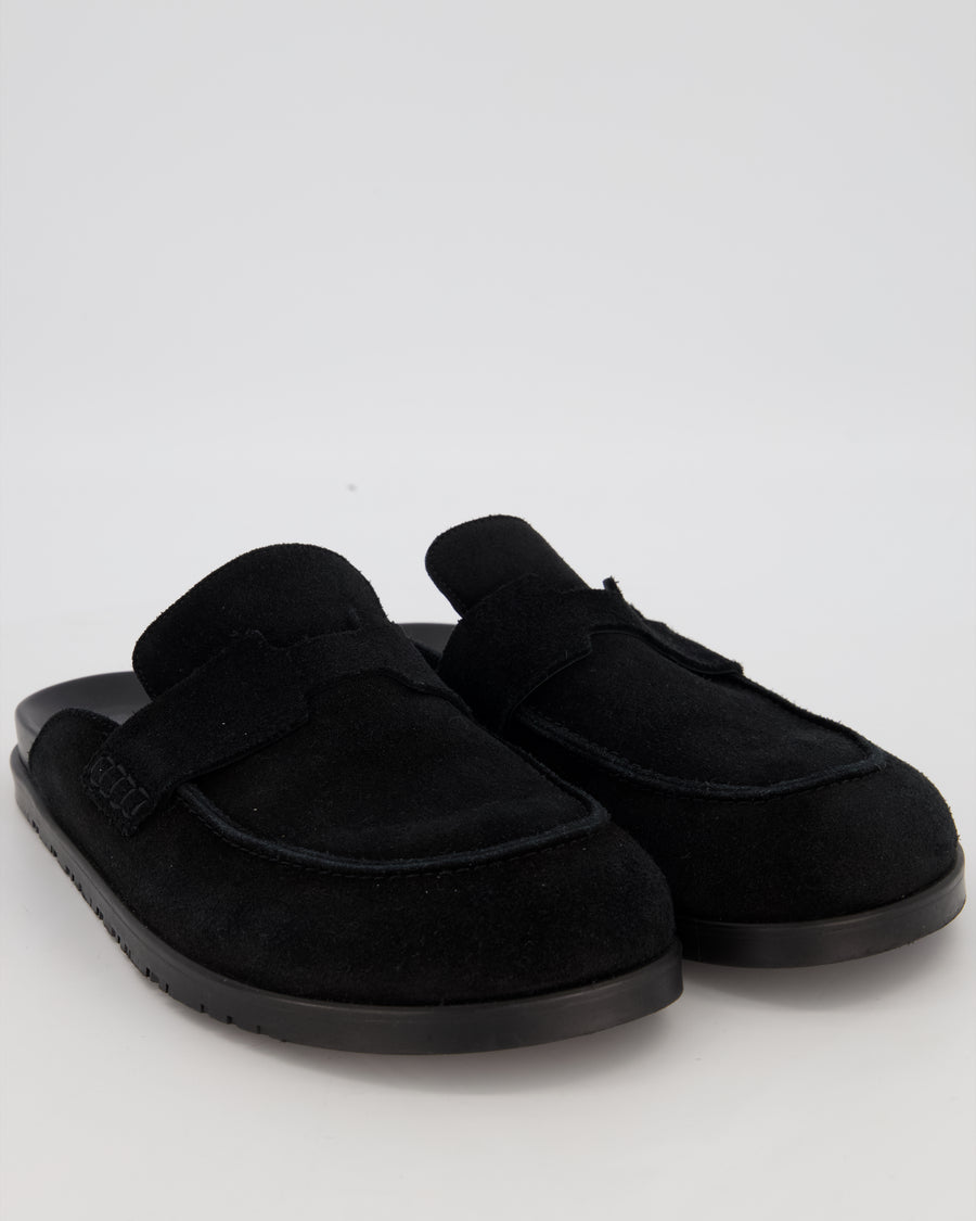 Hermès Black Suede Go H Mules Size EU 42