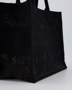 Christian Dior Small Book Tote in Black Embroidry and White Logo