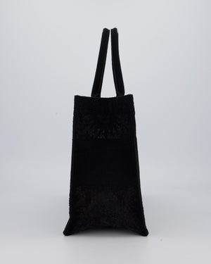 Christian Dior Small Book Tote in Black Embroidry and White Logo