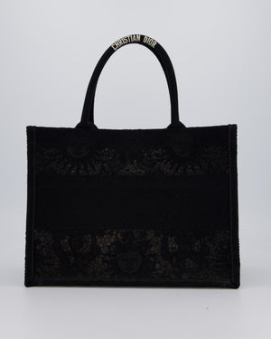 Christian Dior Small Book Tote in Black Embroidry and White Logo