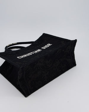 Christian Dior Small Book Tote in Black Embroidry and White Logo