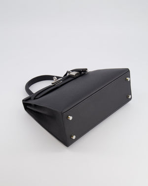 Hermès Kelly 25 Sellier Bag in Black Epsom Leather with Palladium Hardware