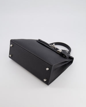 Hermès Kelly 25 Sellier Bag in Black Epsom Leather with Palladium Hardware