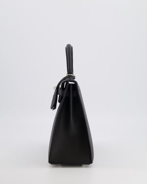 Hermès Kelly 25 Sellier Bag in Black Epsom Leather with Palladium Hardware