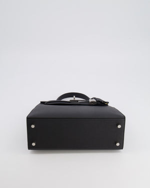 Hermès Kelly 25 Sellier Bag in Black Epsom Leather with Palladium Hardware