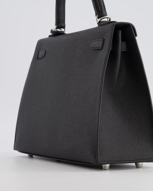 Hermès Kelly 25 Sellier Bag in Black Epsom Leather with Electrum Hardware