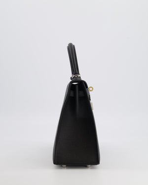 Hermès Kelly 25 Sellier Bag in Black Epsom Leather with Electrum Hardware