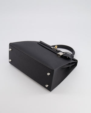 Hermès Kelly 25 Sellier Bag in Black Epsom Leather with Electrum Hardware