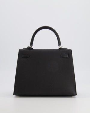 Hermès Kelly 25 Sellier Bag in Black Epsom Leather with Electrum Hardware