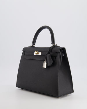 Hermès Kelly 25 Sellier Bag in Black Epsom Leather with Electrum Hardware