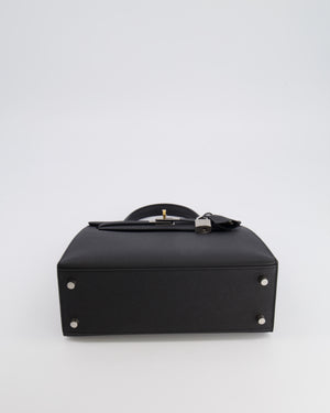 Hermès Kelly 25 Sellier Bag in Black Epsom Leather with Electrum Hardware