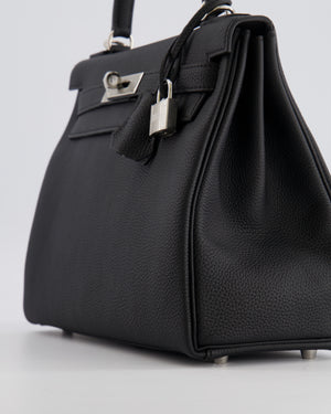 Hermès Kelly 28 Retourne Bag in Noir Togo Leather with Palladium Hardware