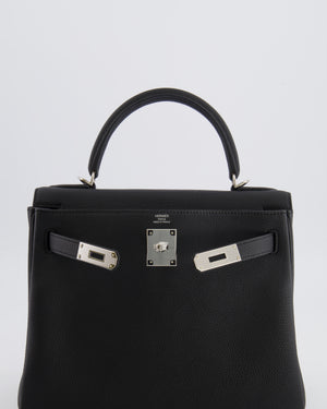 Hermès Kelly 28 Retourne Bag in Noir Togo Leather with Palladium Hardware