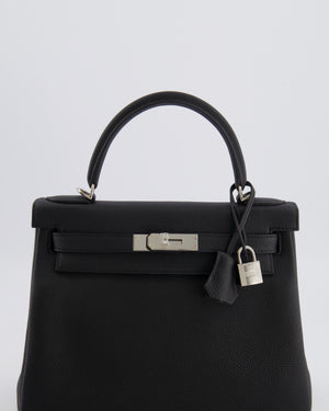 Hermès Kelly 28 Retourne Bag in Noir Togo Leather with Palladium Hardware