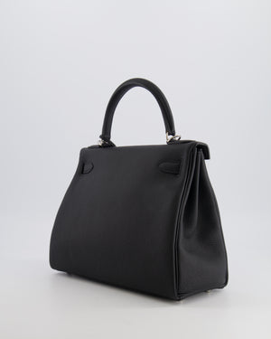Hermès Kelly 28 Retourne Bag in Noir Togo Leather with Palladium Hardware