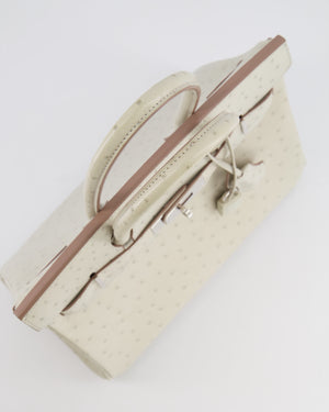 Hermès Birkin 30 Retourne Bag in Gris Perle Ostrich Leather with Palladium Hardware
