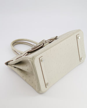 Hermès Birkin 30 Retourne Bag in Gris Perle Ostrich Leather with Palladium Hardware