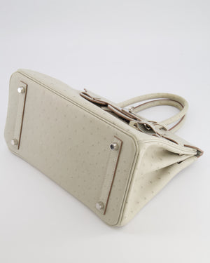Hermès Birkin 30 Retourne Bag in Gris Perle Ostrich Leather with Palladium Hardware