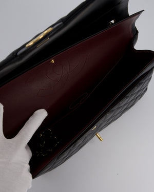 Chanel Black Maxi Single Flap Bag in Black Lambskin Leather with Gold Hardware