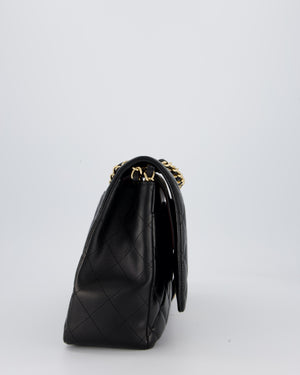 Chanel Black Maxi Single Flap Bag in Black Lambskin Leather with Gold Hardware